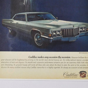 Auto-Werbung 1970 Cadillac Hardtop Sedan deVille (motors company classic altes Foto-Werbe-Broschüre-Plakat-Händler Teile-Foto US)