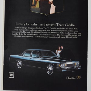 Auto-Werbung Cadillac 1979 (Motors Company Classic altes Foto Werbebroschüre Poster Händler Autohaus Teilefoto Original GM US Auto USA)