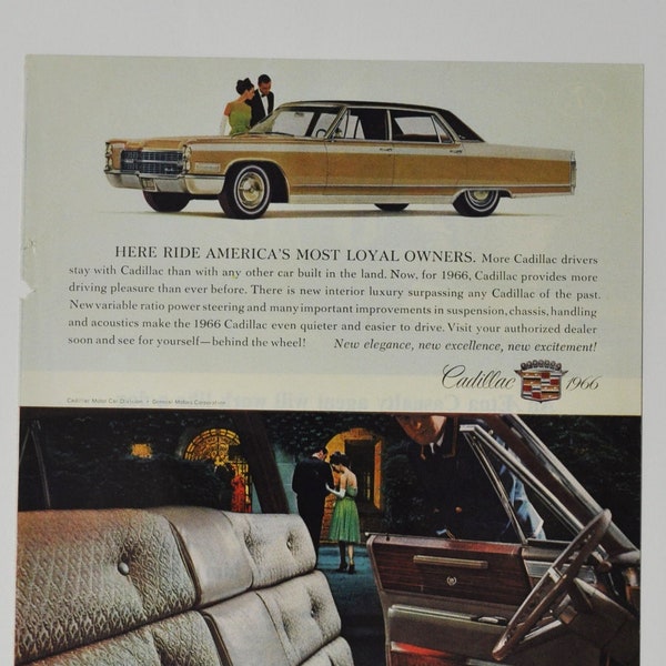 Annonce pour une voiture Cadillac de 1966 (photo ancienne classique de la société motors