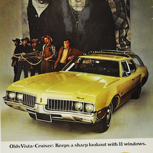 Auto-Werbung 1969 Oldsmobile View-Cruiser ( wollenes Auto 1969 altes Foto Werbeprospekt Händler Autohaus Olds Kombi)