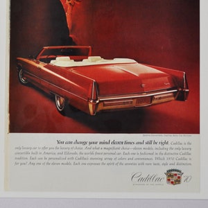 Pubblicità auto 1970 Cadillac DeVille Convertible (azienda motori classica vecchia foto pubblicità brochure manifesto concessionario concessionaria parti foto usa)