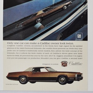 Auto Anzeige 1968 Cadillac (motors company classic altes Foto Werbebroschüre Poster Händler Autohaus Teilefoto Original GM US Auto USA)