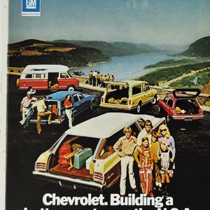 Auto-Werbung 1972 Chevovlet Station Wagons (allgemeine Motor-Firma klassisches altes Foto-Werbung Broschüre Plakat Teile Chevy Händler Autohaus)