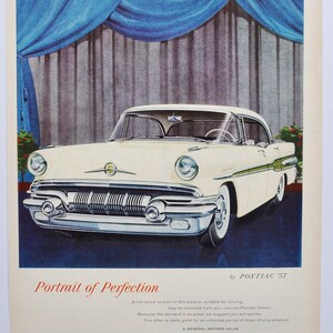 Grote autoadvertentie 1957 Pontiac (GM General Motors Company klassieke oude fotoadvertentie onderdelen gedrukte brochure dealer dealer VS auto-Amerika)