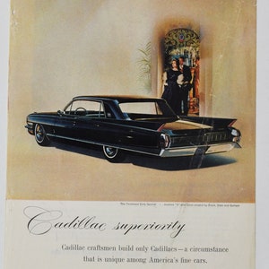 Auto Ad Cadillac (Motoren Firma Klassiker altes Foto Werbebroschüre Poster Händler Autohaus Teile Foto Original GM US Auto American)