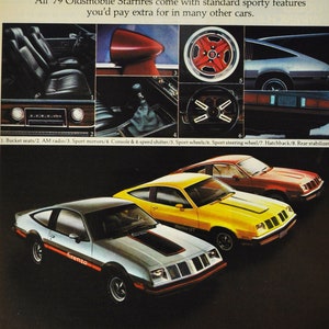 Auto-Werbung 1979 Oldsmobile Starfire (general Motors Company classic altes Foto Werbebroschüre Autohaus Olds gm ST SX Firenza)