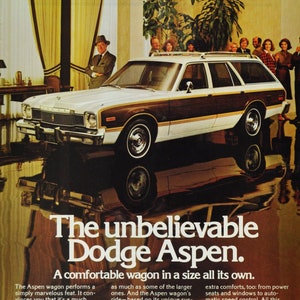 Auto-Anzeige Dodge Aspen ( Motor Company Klassiker alte Foto-Werbung Teile Print-Broschüre Händler Autohaus Amerika Chrysler Motors USA)