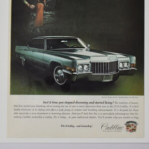 Pubblicità auto 1970 Cadillac Hardtop Sedan DeVille (azienda motori classica vecchia foto pubblicità brochure manifesto concessionario concessionaria parti foto noi)