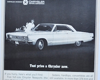 1966 advertisement Original 1966 Chrysler advertisement man cave decoration 1966 car ad 22