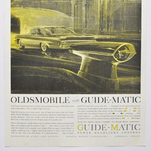 Große Auto-Werbung 1960 Oldsmobile Guide-Matic (GM General Motors Company classic altes Foto Werbung Teile Print Broschüre Händler Olds Auto)