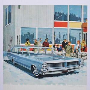Grande pubblicità per auto Pontiac Bonneville del 1964 (GM General Motors Company, pubblicità fotografica classica d'epoca, parti, brochure stampate, concessionario, concessionaria auto)