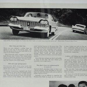 Grote autoadvertentie Plymouth Sport Fury (motorbedrijf chrysler oude klassieke fotoadvertentie onderdelen gedrukte brochure belvedere dappere auto VS VS)