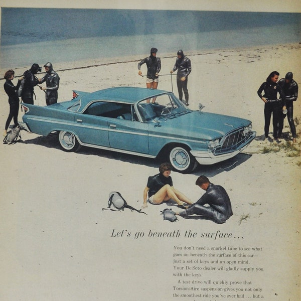 Large Car Ad 1960 DeSoto (motor company classic old photo advertisement print brochure retro dealer dealership classic de soto auto usa us)