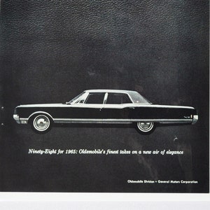 Auto Anzeige 1965 Oldsmobile Ninety-Eight 98 (general Motors company classic altes Foto Werbebroschüre Händler Autohaus Olds Rockets USA)