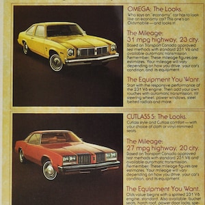 Annonce pour voiture Oldsmobile Omega & Cutlass S