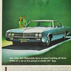 Auto Anzeige 1966 Oldsmobile Jetstar Eighty-Eight 88 (allgemeine Motor-Firma klassisches altes Foto-Werbung-Broschüre-Händler Raketen USA Auto)