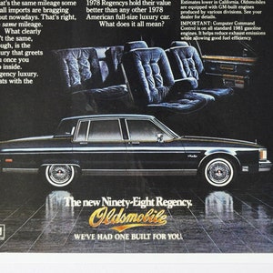 Auto Anzeige 1981 Oldsmobile Ninety-Eight 98 Regency (general Motors company classic altes Foto Werbebroschüre Händler Autohaus Olds USA)