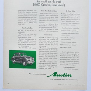 Grote auto uit 1953 Austin (autobedrijf klassieke oude fotoadvertentie gedrukte brochure retro dealer dealer auto Brits-Canada)