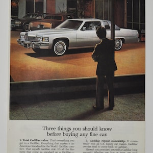 Auto Ad Cadillac (Motoren Firma Klassiker altes Foto Werbebroschüre Poster Händler Autohaus Teile Foto Original GM US Auto American)