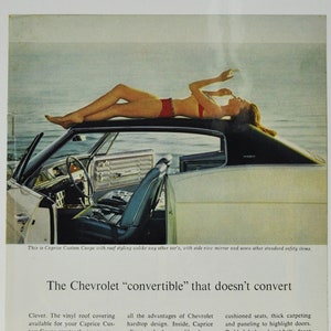 Auto-Werbung Chevovlet Caprice Custom Coupé (general Motors company klassisches altes Foto Werbebroschüre Posterteile USA Auto Chevy Händler)