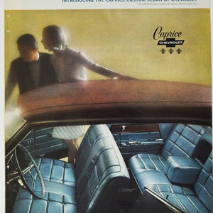 Auto Werbung Chevovlet Caprice Custom Sedan (general Motors Company classic altes Foto Werbebroschüre Plakatteile Chevy Händler USA Chevy)