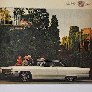 Auto-Werbung Cadillac 1966 (Motors Company Classic altes Foto Werbebroschüre Poster Händler Autohaus Teilefoto Original GM US Auto USA)