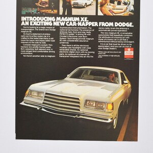 Auto-Werbung 1970er Dodge Magnum XE (motor company classic altes Fotoreklame-Teiledruck-Broschüre Autohaus America Chrysler Auto USA)