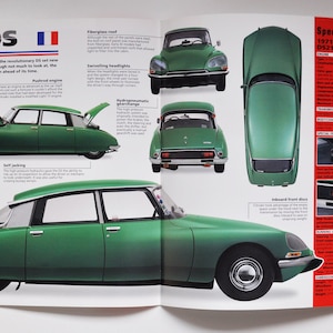 Hoja de especificaciones Citroen DS (1955-1975) (foto del coche stat info especificaciones folleto piezas ad vintage classic europe sports auto france automobiles DS21)