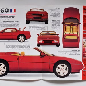 Fiche technique Venturi 260 (1984-1994) (photo de voiture stat info brochure spécifications pièces ad old vintage classic european retro sports auto france mvs)