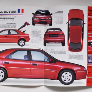 Spec Sheet Citroen Xantia Activa (1995-HEUTE) (Auto Foto Stat Info Broschüre Teile an alt Vintage Klassiker Europa Sport auto Frankreich)
