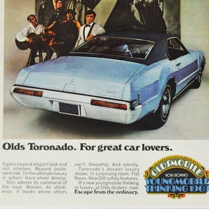 Annonce voiture 1969 Oldsmobile Toronado (general motors company classique vieille photo publicité brochure concessionnaire concessionnaire olds rocket gm usa us)