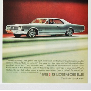 Auto-Werbung 1965 Oldsmobile Starfire (general Motors company classic altes Foto Werbebroschüre Autohaus Olds Rocket USA Sport)