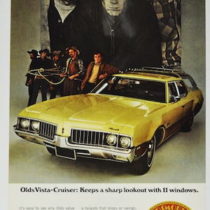 Annonce voiture 1969 Oldsmobile Vista-Cruiser (General Motors Company classique vieille photo brochure publicitaire concessionnaire concessionnaire olds break)