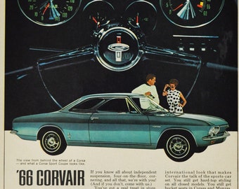 Car Ad 1966 Chevrolet Corvair (general motors company classic old photo advertisement brochure poster parts usa auto chevy dealer us engine)