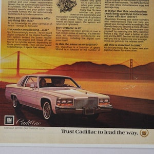Auto-Werbung Cadillac 1981 (Motors Company Classic altes Foto Werbebroschüre Poster Händler Autohaus Teilefoto Original GM US Auto USA)