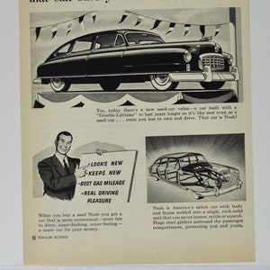 Auto-Werbung 1953 Nash (classic alte Fotoreklame Teile-Prospekt Händler Autohaus Retro-Magazin Automobil Motor Luxusauto USA US)