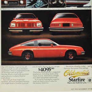 Auto-Werbung 1979 Oldsmobile Starfire (general Motors company classic altes Foto Werbebroschüre Autohaus Olds Rocket gm USA Sport)