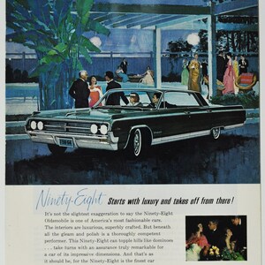 Auto Anzeige 1964 Oldsmobile Ninety-Eight 98 (general Motors company classic altes Foto Werbebroschüre Händler Autohaus Olds Rockets USA)