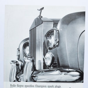 Grote autoadvertentie 1963 Rolls Royce Silver Cloud III (autobedrijf klassieke oude fotoadvertentie gedrukte brochure dealer motoren engeland brits)