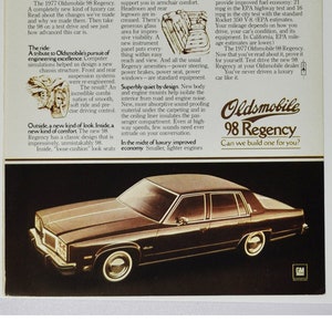 Auto-Werbung Oldsmobile Ninety-Eight 98 Regency (general Motors company classic altes Foto Werbebroschüre Händler olds USA Luxusauto)
