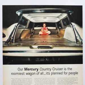 Grande pubblicità per auto 1959 Mercury Country Cruiser (Ford Motor Company, vecchia foto classica, pubblicità, parti, brochure stampata, concessionario, meteor)