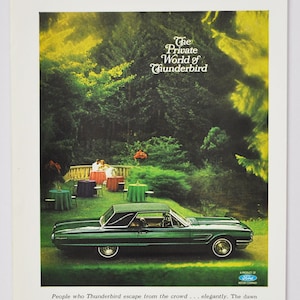 Auto-Werbung Ford Thunderbird (Motors Company Classic alte Foto Werbung Teile Broschüre Retro Sport Custom Händler Autohaus american Auto)