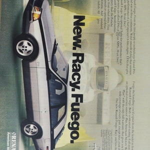 Grote autoadvertentie 1982 Renault Fuego (autobedrijf klassieke oude fotoadvertentie print poster brochure dealer dealer motoren frankrijk auto)