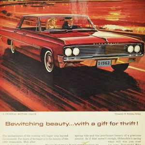 Auto Anzeige 1963 Oldsmobile Dynamische Eighty-Eight 88 Holiday Sedan (general Motors Firma Klassiker alte Foto Werbung Broschüre Händler alte)