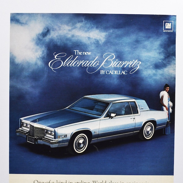 Grande voiture annonce 1979 Cadillac Eldorado Biarritz (motor company classique vieille publicité photo pièces imprimé brochure GM General Motors de luxe)