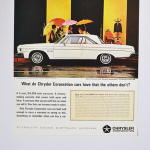Grote autoadvertentie 1964 Dodge Polara 500 (autobedrijf klassieke oude fotoadvertentie onderdelen gedrukte brochure dealer dealerschap amerikaanse usa auto)