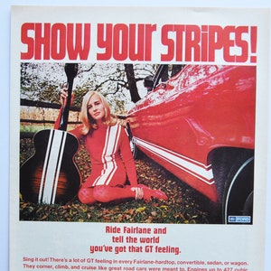 Grote autoadvertentie 1967 Ford Fairlane (autobedrijf klassieke oude fotoadvertentie onderdelen gedrukte brochure dealer dealer Amerikaanse sedan)