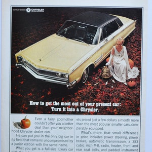 Large Car Ad 1966 Chrysler 300 Three Hundred Hardtop ( Motor Company classic altes Foto Werbeteile Print Broschüre Händler amerikanisch )