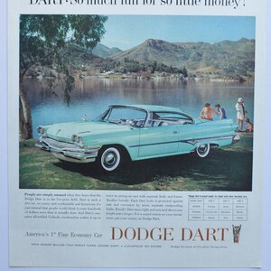 Grande pubblicità per auto 1960 Dodge Dart (azienda automobilistica, pubblicità fotografica classica, vecchia, parti, brochure stampata, concessionaria, concessionario America Chrysler Auto)