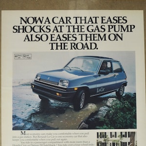 Grande pubblicità per auto 1980 Renault Le Car (azienda automobilistica, vecchia foto classica, pubblicità, stampa, manifesto, brochure, concessionario, motori, Francia, auto)